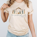 Small Cream The Greatest Gift Of All Graphic Tee, Christmas Nativity Shirt, Jesus Birth Watercolor Tee