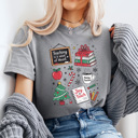 Medium Gray Teacher Christmas Comfort Colors Tee, Joy To Teach Holiday Graphic Tee, Christmas School Shirt 