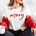  Merry Bow Christmas Graphic Tee, Holiday Coquette Shirt, Girly Christmas Tee