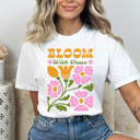 Small White Bloom With Grace Comfort Colors Tee, Whimsical Flowers Graphic Tee, Spring Floral Shirt