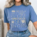 Small Blue Jean Homesteader Comfort Colors Tee, Farm Life Graphic Tee, Homemaker Shirt 