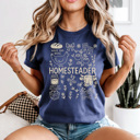 Small Navy Homesteader Comfort Colors Tee, Farm Life Graphic Tee, Homemaker Shirt 