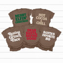 Medium Espresso Funny Christmas Holiday Comfort Colors Tee, Family Graphic Tees, Santa Shirts 