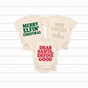 Medium Ivory Funny Christmas Holiday Comfort Colors Tee, Family Graphic Tees, Santa Shirts 