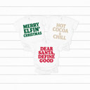 Large White Funny Christmas Holiday Comfort Colors Tee, Family Graphic Tees, Santa Shirts 