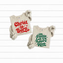 XL Sand Holly Night Fleece Sweatshirts, Jesus Christmas Graphic Pullover, Christ Birth 