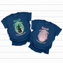 XXL Navy Change For The Good Comfort Colors, Green Witch, Pink Witch, Trendy Printed Tee, Pink And Green Graphic Tee
