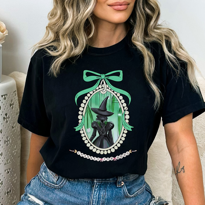 Change For The Good Comfort Colors, Green Witch, Pink Witch, Trendy Printed Tee, Pink And Green Graphic Tee