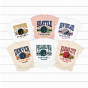 Medium White Vintage Football Team Comfort Colors Tee, Team Spirit Graphic Tee, Football Season Shirt 