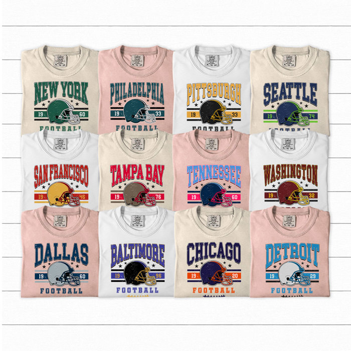 Vintage Football Team Comfort Colors Tee, Team Spirit Graphic Tee, Football Season Shirt 