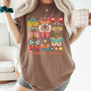 Medium Espresso Be Kind To All Kinds Butterflies Comfort Colors, Spring Floral Butterfly Graphic Tee, Flower Butterfly Shirt   