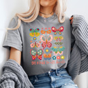 Medium Gray Be Kind To All Kinds Butterflies Comfort Colors, Spring Floral Butterfly Graphic Tee, Flower Butterfly Shirt   