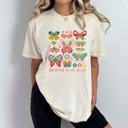 XXL Ivory Be Kind To All Kinds Butterflies Comfort Colors, Spring Floral Butterfly Graphic Tee, Flower Butterfly Shirt   