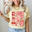 XL Butter Valentines Girly Comfort Colors Tee, Cupid Lover Graphic Tee, V-Day Cake Shirt