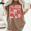 Medium Espresso Valentines Girly Comfort Colors Tee, Cupid Lover Graphic Tee, V-Day Cake Shirt