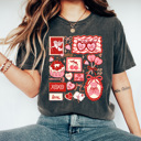 XL Pepper Valentines Girly Comfort Colors Tee, Cupid Lover Graphic Tee, V-Day Cake Shirt