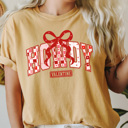 Large Mustard Howdy Valentine Comfort Colors Tee, Bow Lover Graphic Tee, Western Love Shirt 
