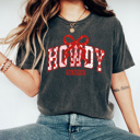 XXL Pepper Howdy Valentine Comfort Colors Tee, Bow Lover Graphic Tee, Western Love Shirt 