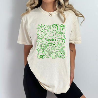 Patrick's Day Collage Comfort Colors Tee, Lucky Shamrock Graphic Tee, St Patty's Day Shirt  