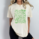 Medium Ivory Patrick's Day Collage Comfort Colors Tee, Lucky Shamrock Graphic Tee, St Patty's Day Shirt  