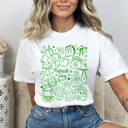 Large White Patrick's Day Collage Comfort Colors Tee, Lucky Shamrock Graphic Tee, St Patty's Day Shirt  
