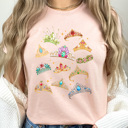 XXL Peach Fairy Tale Princess Crown Graphic Tee, Theme Park Princess Printed Shirt, Theme Park Vacation Tee