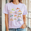  Fairy Tale Princess Crown Graphic Tee, Theme Park Princess Printed Shirt, Theme Park Vacation Tee