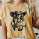  Western Cowgirl Comfort Colors Tee, Country Cowgirl Graphic Tee
