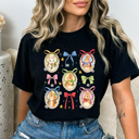 Large Black Easter Bunnies Coquette Frames Comfort Colors Tee, Girly Bunny Graphic Tee, Cute Easter Tee