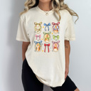 Small Ivory Easter Bunnies Coquette Frames Comfort Colors Tee, Girly Bunny Graphic Tee, Cute Easter Tee