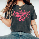 XL Pepper Overstimulated Moms Club Comfort Colors Tee, Mom Life Graphic Tee, Motherhood Tee