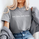 Small Gray Not Luck Just Jesus Graphic Tee, Shamrock Lucky Shirt, St Patrick's Day Tee, Jesus Comfort Colors