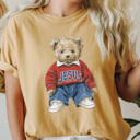  Jesus Loves Me Teddy Graphic Tee, Trendy Teddy Bear Shirt, Jesus Teddy Comfort Colors