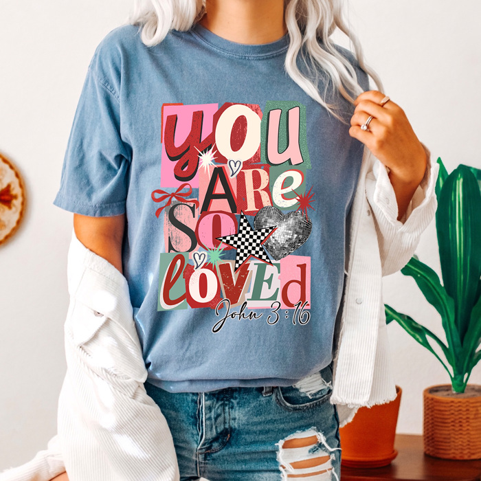 Valentine Vibes Y2K Collage Comfort Colors Tee, You Are So Loved Graphic Tee, Be Mine Shirt 