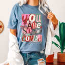  Valentine Vibes Y2K Collage Comfort Colors Tee, You Are So Loved Graphic Tee, Be Mine Shirt 
