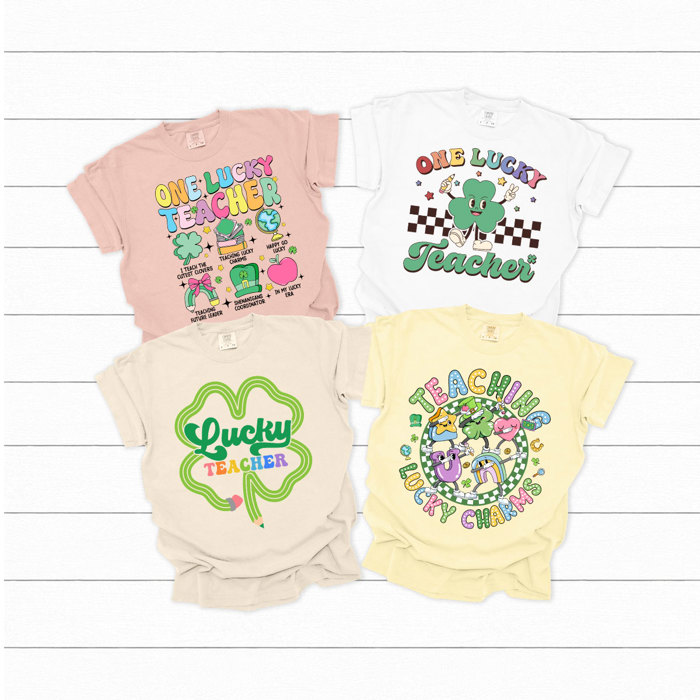 One Lucky Teacher Shamrock Comfort Colors Tee, Teaching Lucky Charms Shirt, St. Patrick's Day Graphic Tee