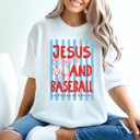  Jesus And Baseball Graphic Tee, Ball Game Gospel Shirt, Trendy Coquette Comfort Colors Tee
