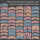 Large Berry US States Varsity Font Comfort Colors Tee, America States Shirt, Home State Tee