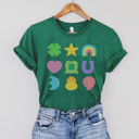 Large Grass Green Marshmallow Charms Graphic Tee, Lucky Charms Shirt, Lucky Graphic Tee, St. Patrick's Day Shirt, Saint Patrick Shirt