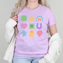 XL Lilac Marshmallow Charms Graphic Tee, Lucky Charms Shirt, Lucky Graphic Tee, St. Patrick's Day Shirt, Saint Patrick Shirt