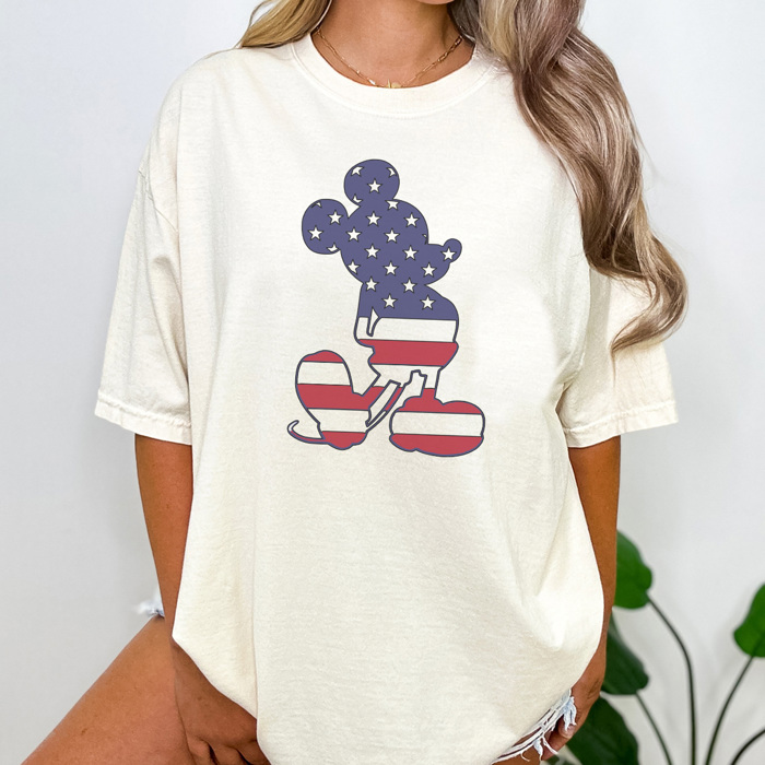 Standing Flag Mouse Graphic Tee, 4th of July Shirt, Fourth of July Tee, Theme Park Shirt, Boy Mouse Shirt, Family Vacation Tee