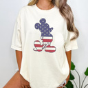 XXL Ivory Standing Flag Mouse Graphic Tee, 4th of July Shirt, Fourth of July Tee, Theme Park Shirt, Boy Mouse Shirt, Family Vacation Tee