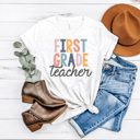  Modern Teacher Graphic Tee, Cute Teacher Shirt, Teacher Grade Shirt, Back to School Shirt, Teacher Appreciation Gift, Hello Teacher Shirt