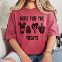  Here For The Halloween Treats Graphic Tee, Halloween Theme Park Shirt, Favorite Mouse Tee, Halloween Graphic Tee, Matching Shirts