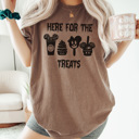 XXL Espresso Here For The Halloween Treats Graphic Tee, Halloween Theme Park Shirt, Favorite Mouse Tee, Halloween Graphic Tee, Matching Shirts