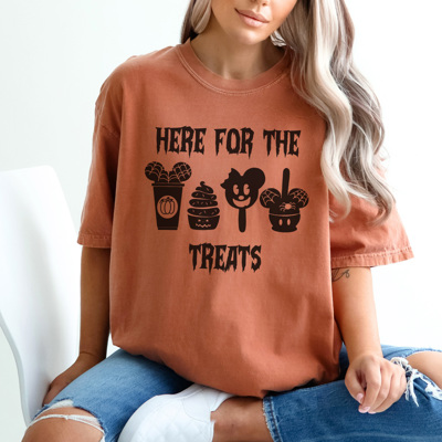 Here For The Halloween Treats Graphic Tee, Halloween Theme Park Shirt, Favorite Mouse Tee, Halloween Graphic Tee, Matching Shirts
