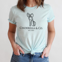 Large Ice Blue Cinderella & Co Graphic Tee, Princess Shirt, Theme Park Princess, Theme Park Graphic Tee