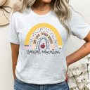 XXL Ash Gray Special Education Teacher Rainbow Graphic Tee, SPED Shirt, SPED Squad Tee, Special Ed Shirt, Teacher Graphic Tee