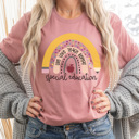 XXL Mauve Special Education Teacher Rainbow Graphic Tee, SPED Shirt, SPED Squad Tee, Special Ed Shirt, Teacher Graphic Tee