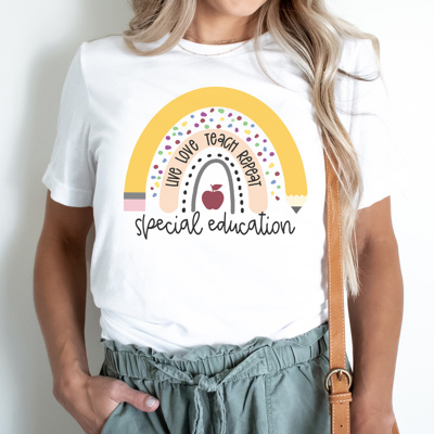 Special Education Teacher Rainbow Graphic Tee, SPED Shirt, SPED Squad Tee, Special Ed Shirt, Teacher Graphic Tee